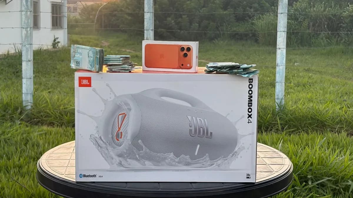 CENTENA: IPHONE 17 PRO MAX + JBL BOMBOX 4 OU 15.000,00 SORTEIO 04 DE ABRIL