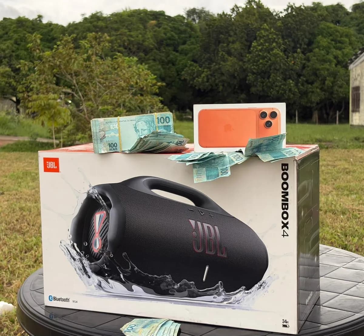 CENTENA : IPHONE 17 PRO MAX + JBL BOOMBOX 4 OU 15.000,00 SORTEIO 13 DE JUNHO