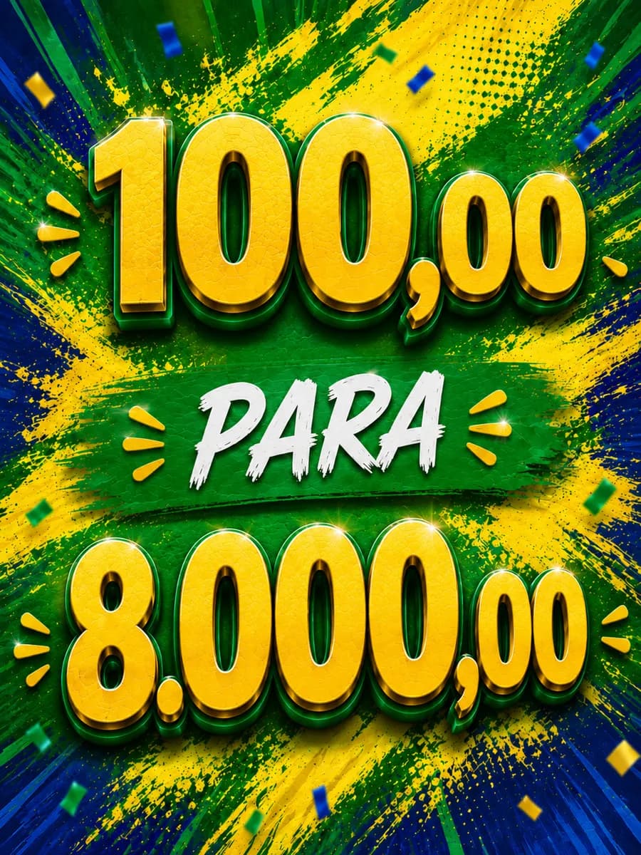DEZENA : 100,00 PARA 8.000,00 SORTEIO 13 DE JUNHO