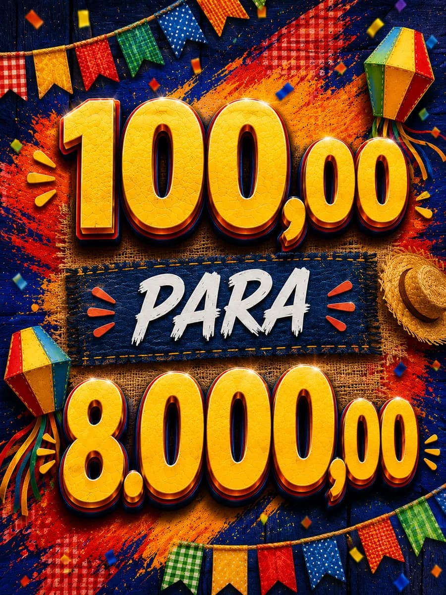 DEZENA : 100,00 PARA 8.000,00 SORTEIO 17 DE JUNHO
