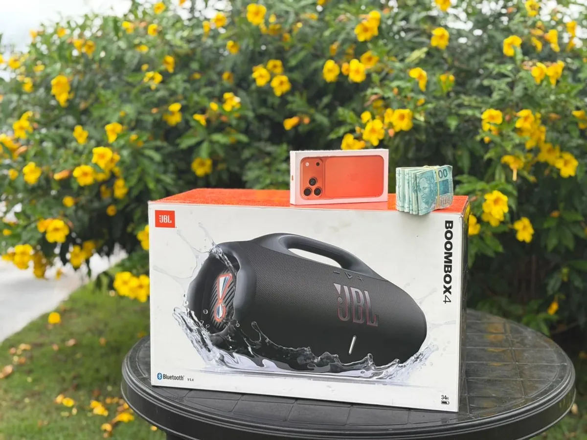 CENTENA : IPHONE 17 PRO MAX + JBL BOOMBOX 4 OU 15.000,00 SORTEIO 06 DE SETEMBRO