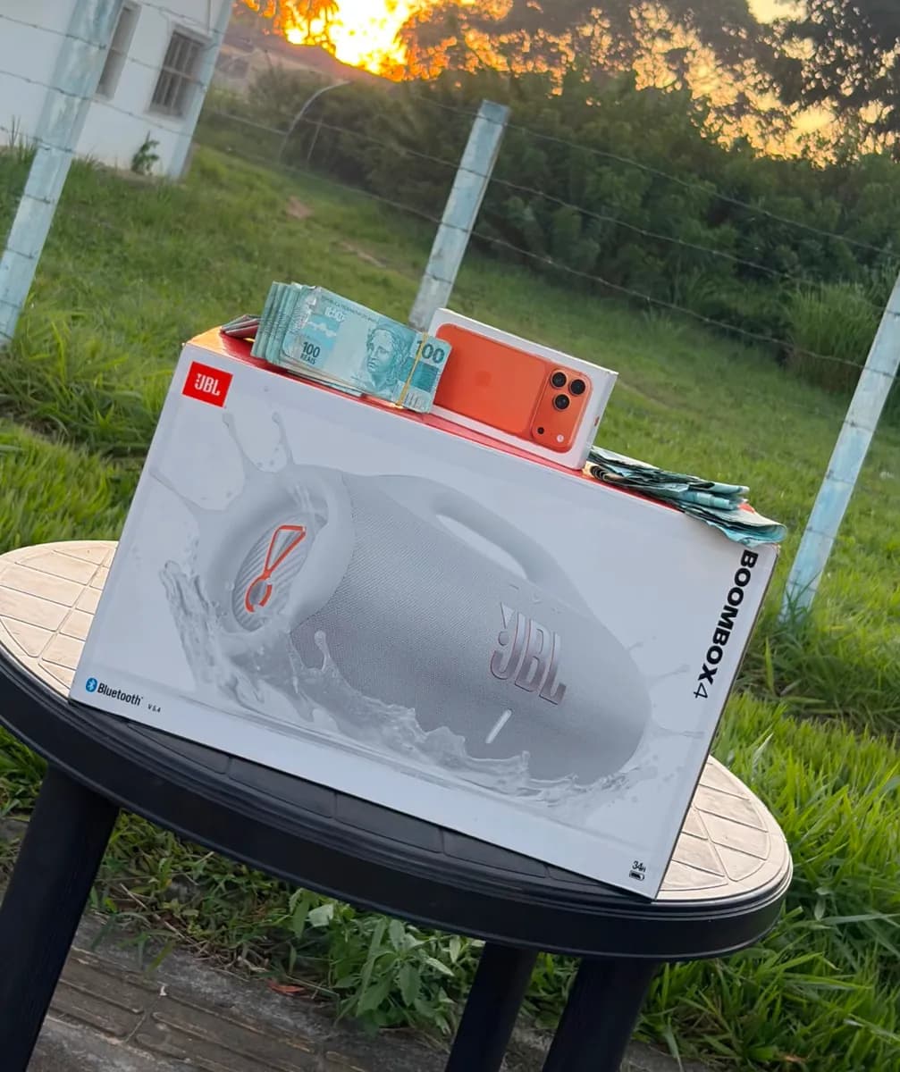 CENTENA : IPHONE 17 PRO MAX + JBL BOOMBOX 4 OU 15.000,00 SORTEIO 20 DE SETEMBRO