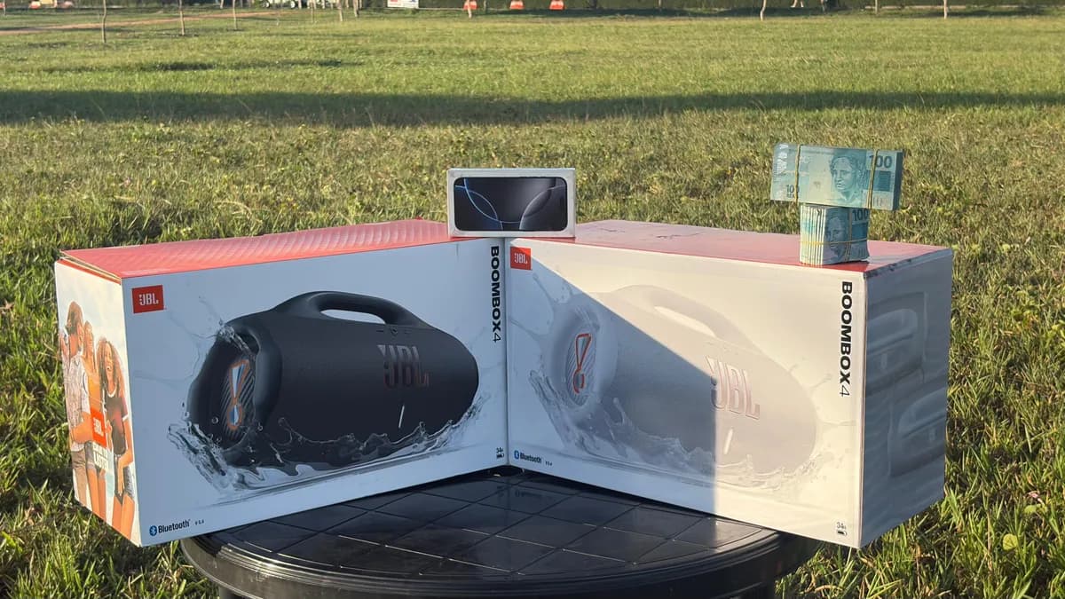 CENTENA : IPHONE 16 PRO MAX + 02 JBL BOOMBOX 4 OU 15.000,00 MIL SORTEIO 27 DE SETEMBRO